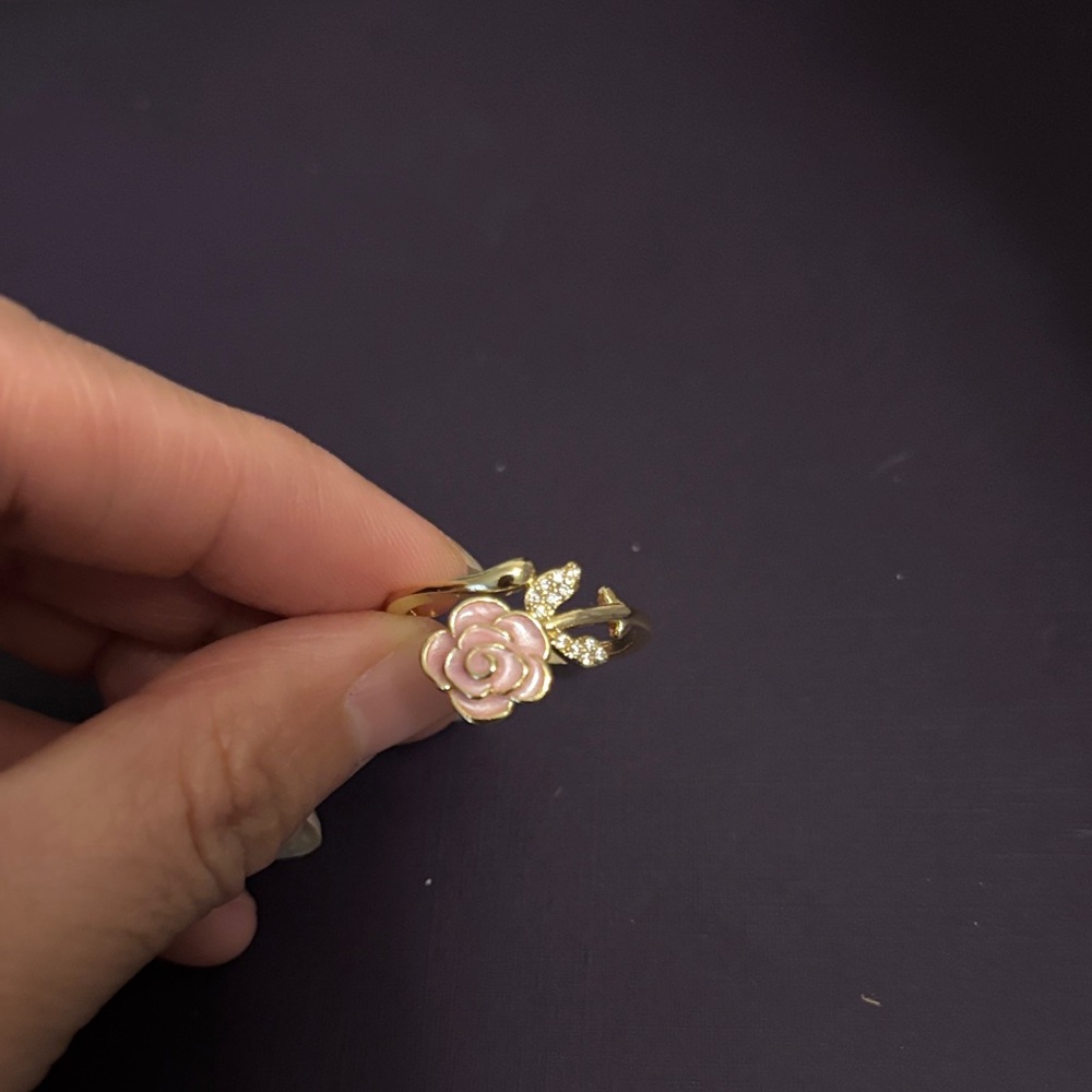 Gold and Pink Rose Ring